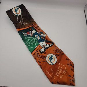 Miami Dolphins Silk Tie Warner Brothers Sylvester And Tweedy Bird 1993 Korea 59"